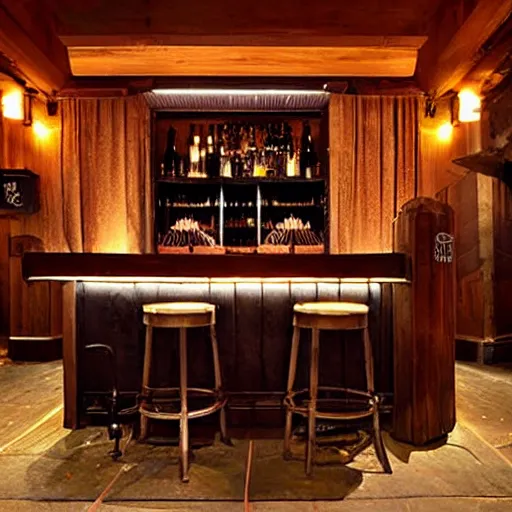 Image similar to jazz bar beautiful wood stage dark colors