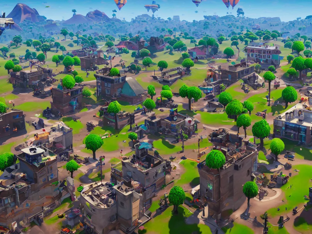 Prompt: fortnite tilted towers, 4k detailed, unreal engine, very very well detailed image, 8k