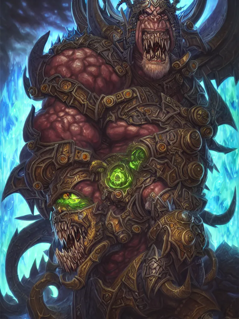 Image similar to World of Warcraft final boss character portrait drawn by Katsuhiro Otomo, photorealistic style, intricate detailed oil painting, detailed illustration, oil painting, painterly feeling, centric composition singular character