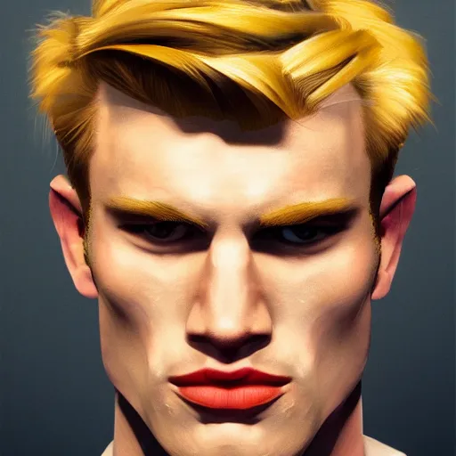 a close up realistic portrait of a blonde man with a, Stable Diffusion