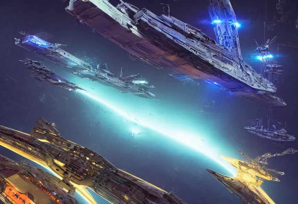 Image similar to a physical based rendering hyper detailed of a single huge mega space warship with glowing engraved neon and floating in front of cybertron planet, level structure, mechanical, electron flow, aerial view, android, metal, atmospheric lighting, perfect shadow, 3 d render, in the style of pascal blanche and sparth juan raphael lacoste paul pepera pablo roldan, 8 k hd