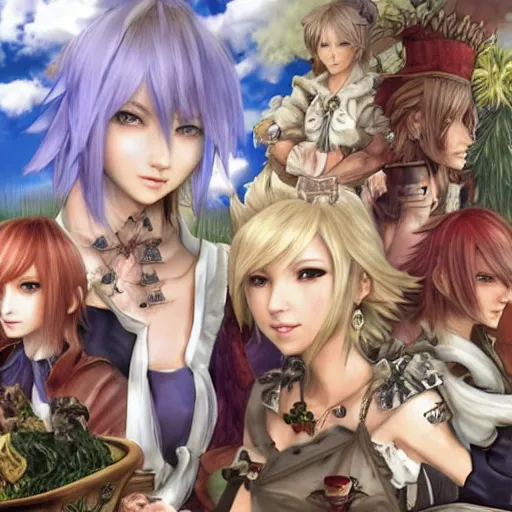 Image similar to Final Fantasy tea time