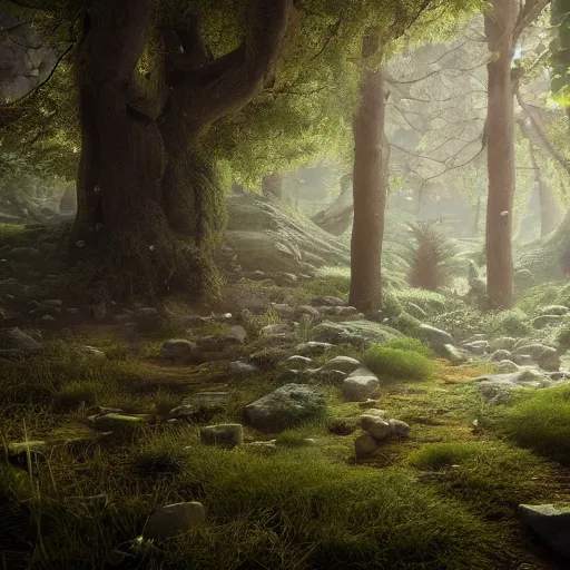 Prompt: ,inside a magical ethereal forest, highly detailed, 4k, HDR, award-winning, artstation, octane render