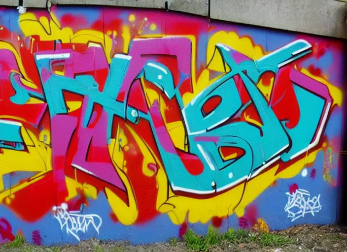 Prompt: graffiti saying cherry p, wildstyle, cool, hiphop, colorful