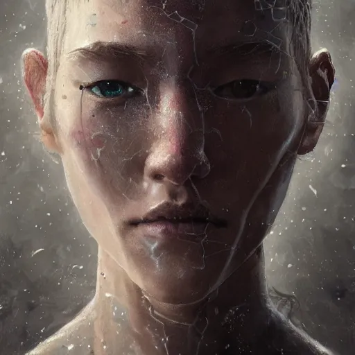 Image similar to hyperrealistic mixed media collaboration by thomas eakes and greg rutkowski and xiang duan, perfect symmetry, dim volumetric lighting, 8 k octane beautifully detailed render, post - processing, portrait, extremely hyper - detailed, intricate, epic composition, highly detailed realistic attributes, cinematic lighting, masterpiece, trending on artstation, very very detailed, stunning,