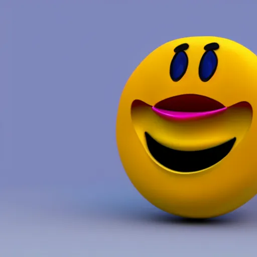 Prompt: 3D blender animation of a laughing emoji, gradient color, neutral background