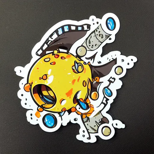 Image similar to die cut sticker, gomu gomu no gatling, splatter paint