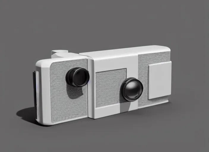 Image similar to orthographic view of minimalism camera designed by Dieter Rams, Naoto Fukasawa, designed by Apple, highly detailed, minimalism, front view, illustration