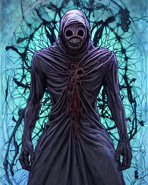 Prompt: the platonic ideal of flowers, rotting, insects and praying of cletus kasady ultimate carnage thanos dementor doctor manhattan chtulu nazgul bioshock, artstation, detailed, intricate, hyperrealism, intense, scary, decay, dmt, art by brock hofer and artgerm and greg rutkowski and alphonse mucha