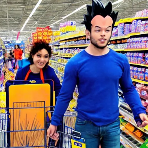 Image similar to Goku and Vegeta shopping at Walmart