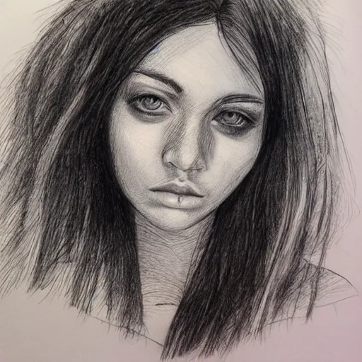 Prompt: portrait sketch, ballpoint pen, ink