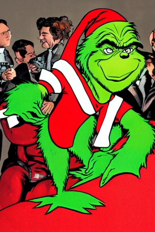 Prompt: The Grinch stole Ironman's suit