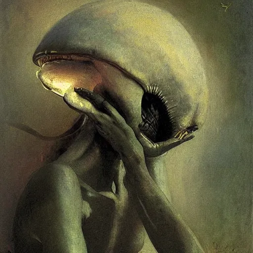 Image similar to alien by ilya repin