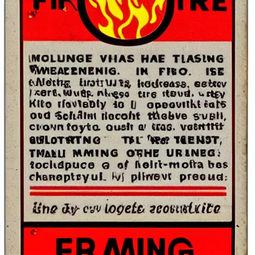 Image similar to vintage fire flame warning label