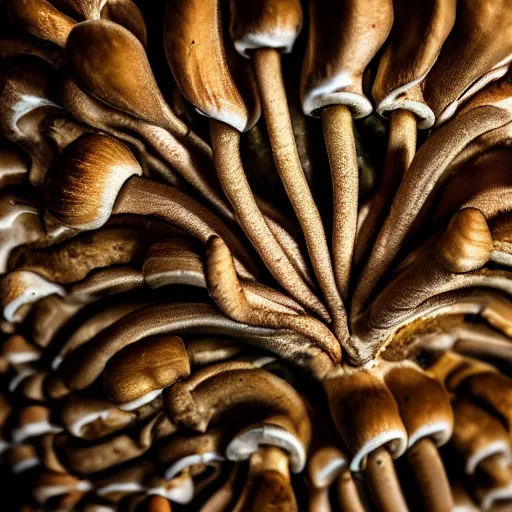 Image similar to mushroom cap lamellae, bottom view, hyper realistic, photography, 8k, epic composition