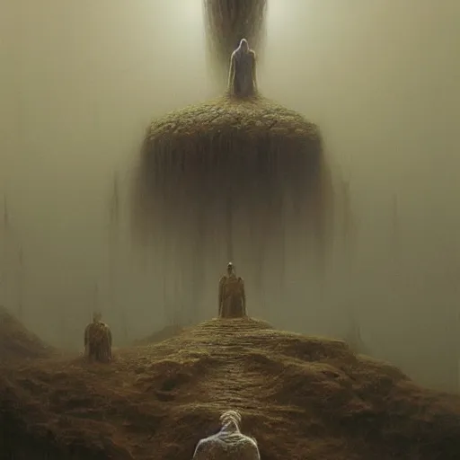 Prompt: Sign of Life, illustrated by Zdzisław Beksiński and greg rutkowski., Trending on artstation, artstationHD, artstationHQ, 4k, 8k