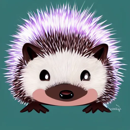 Image similar to the cutest hedgehog vampire in the whole wide world, masterpiece, digital art, light, bright, warm, fuzzy, cute, realistic