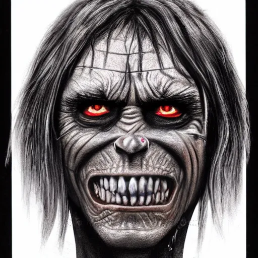 Prompt: Eddy from Iron Maiden, ultrarealistic portrait