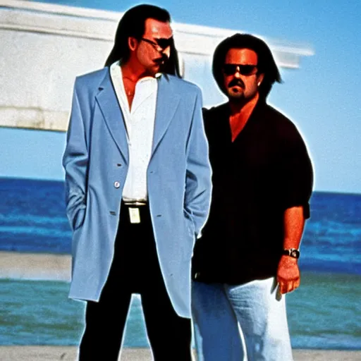 Image similar to steven seagal as sonny crockett in miami vice, realistic gritty film photograph