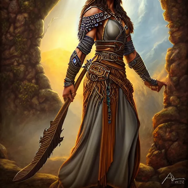 Prompt: druid warrior with earth powers artgerm anne stokes highly detailed 8 k hdr smooth sharp focus high resolution award - winning photo photorealistic