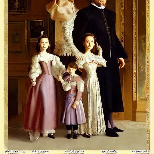 Prompt: the spanish royal family in 1 9 9 6 by diego velazquez and greg rutkowski