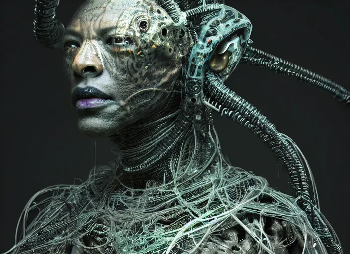 Image similar to a mysterious translucent space alien, african face, eerie shimmering surroundings, concept art, intricate, detailed, award - winning, cinematic, octane render, 8 k, photorealistic, unreal engine, by tsutomu nihei, by emil melmoth, by gustave dore, by craig mullins, by yoji shinkawa