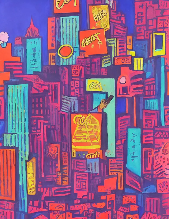 Image similar to ice cream spirit lost in a metropolis. this art noveau gouache painting by the award - winning artist has an interesting color scheme.