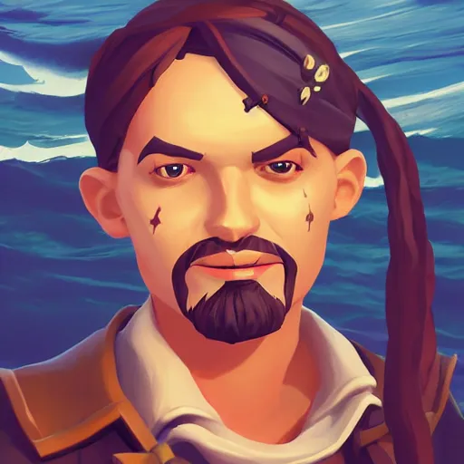 Image similar to painting jack the pirate on sea of thieves game avatar hero mermaid smooth face median photoshop filter cutout vector behance hd by jesper ejsing, by rhads, makoto shinkai and lois van baarle, ilya kuvshinov, rossdraws, illustration, art by ilya kuvshinov and gustav klimt