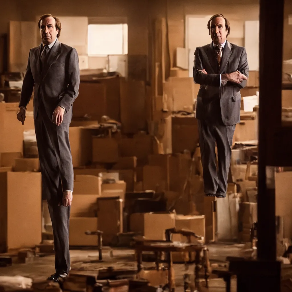 Image similar to saul goodman in the backrooms, photo, cinematic, 4 k