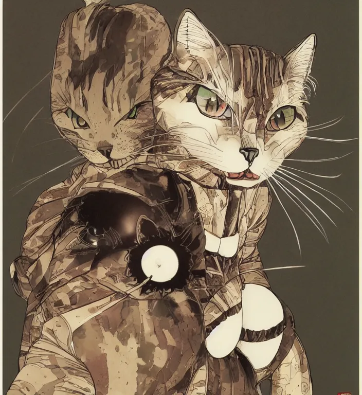 Image similar to anthropomorphic female cat by katsuhiro otomo