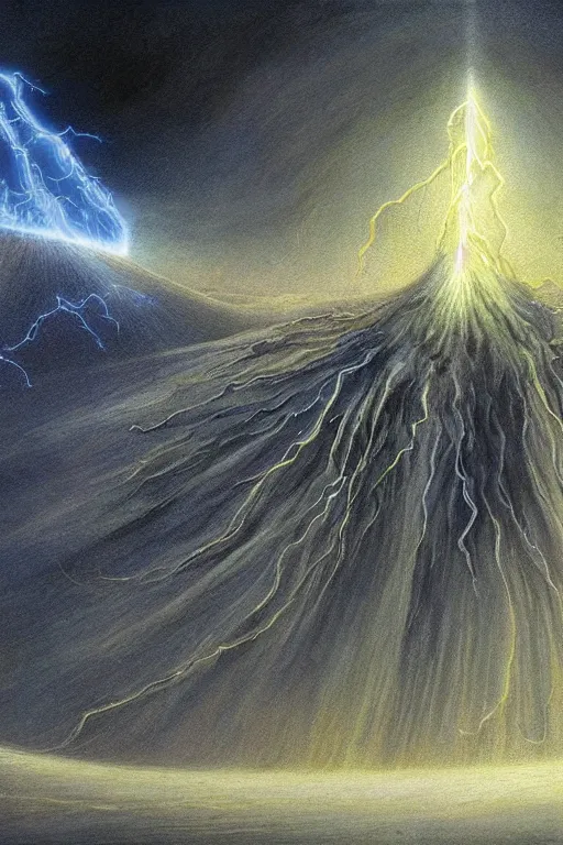 Image similar to artwork of a flower petals tempest by john howe, cursed, alien lightning