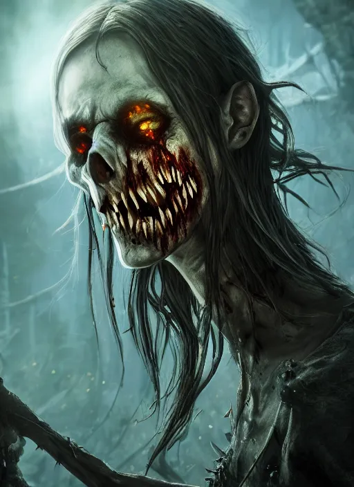 Image similar to undead zombie, ultra detailed fantasy, elden ring, realistic, dnd character portrait, full body, dnd, rpg, lotr game design fanart by concept art, behance hd, artstation, deviantart, global illumination radiating a glowing aura global illumination ray tracing hdr render in unreal engine 5