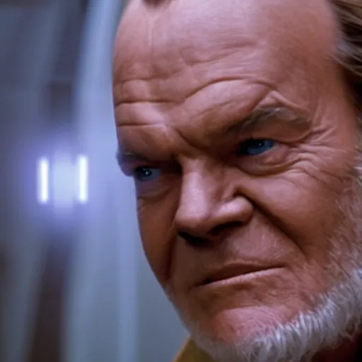 Image similar to jack nicholson as obi wan kenobi in star wars episode 3, 8k resolution, full HD, cinematic lighting, award winning, anatomically correct