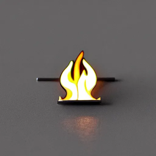 Prompt: a photo of a retro 1 9 6 0 s minimalistic clean fire flames enamel pin, studio lighting, behance