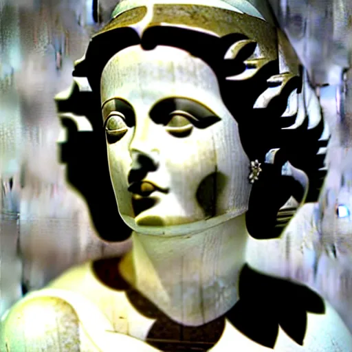 Image similar to antique greek roman italian sculpture of hedy lamarr, [ 1 9 4 0 ], marble