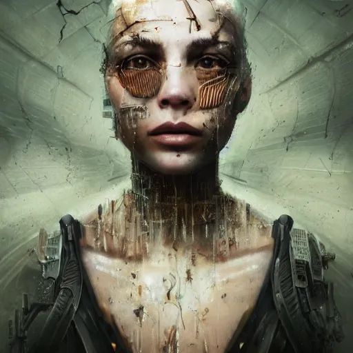 Image similar to Very very very very highly detailed epic central composition photo of Riley Reid face, intricate, dystopian, sci-fi, extremely detailed, digital painting, smooth, sharp focus, illustration, intimidating lighting, incredible art by Brooke Shaden, artstation, concept art, Octane render in Maya and Houdini