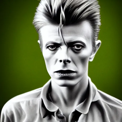 Image similar to young david bowie portrait photography, photorealistic, anamorphic lens, highly detailed, high definition, hyperrealistic