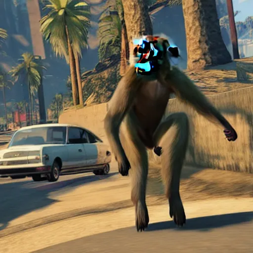 Image similar to Macaque in grand theft auto 5 video game