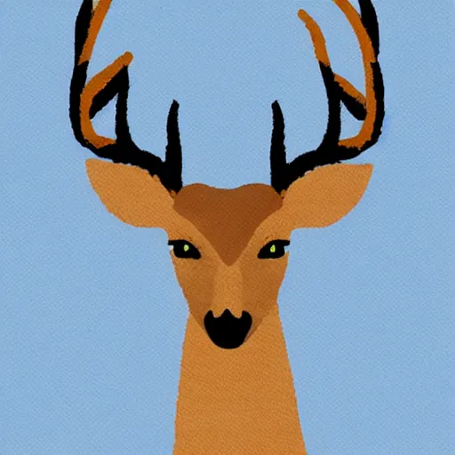 Image similar to a majestic deer in style of a twitter logo