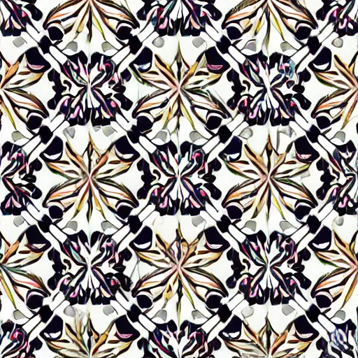 Prompt: symmetrical seamless pattern of 🏵