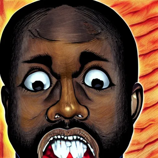 Image similar to kanye west as a horror junji ito drawing