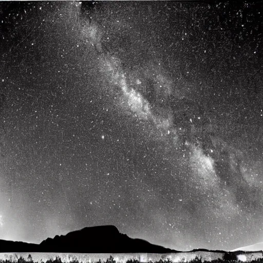 Prompt: stunning photograph of the milky way taken by ansel adams