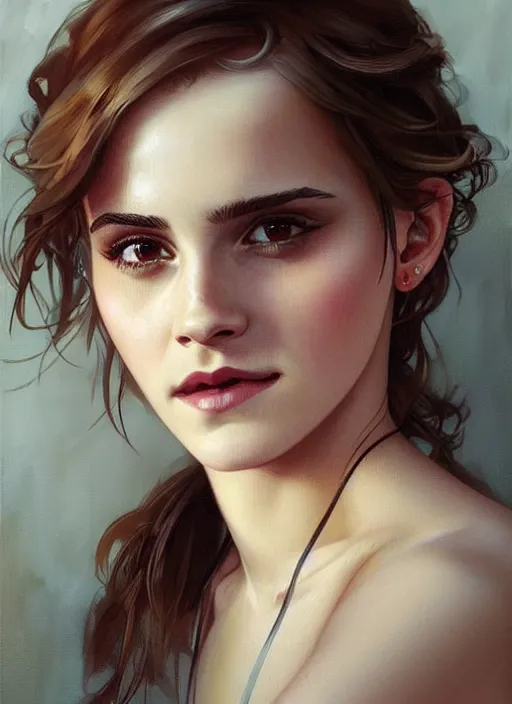 oil painting of emma watson giving biting her lip | Stable Diffusion ...