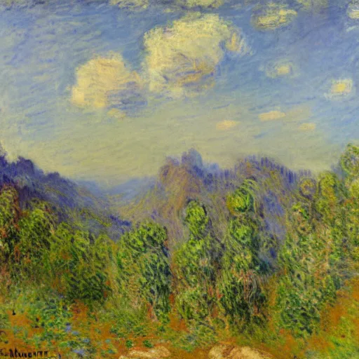 Image similar to Claude Monet Mountainous Landscape, 1860, oil on canvas