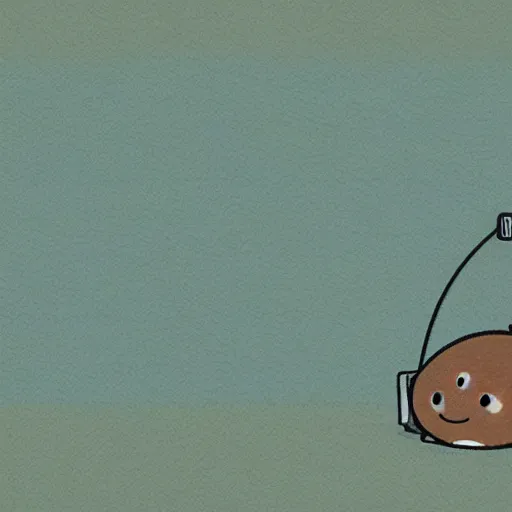 Prompt: otter with a headphone in the style of ghibli animations