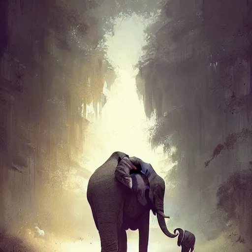 Image similar to 🐘, Greg rutkowski, Trending artstation, cinematográfica, digital Art