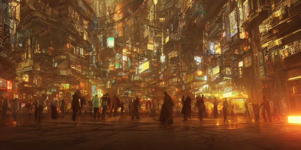 Prompt: Photorealistic cyberpunk mosque in crowded Tokyo night. Hyperdetailed photorealism, UHD, amazing depth, glowing rich colors, golden ration, 3D octane cycle unreal engine 5, 3d shading, cinematic lighting, artstation concept art