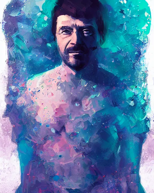 Prompt: portrait of joe bidden, by petros afshar, sabbas apterus, brian sum, ross tran, shattered glass, bubbly underwater scenery, radiant light