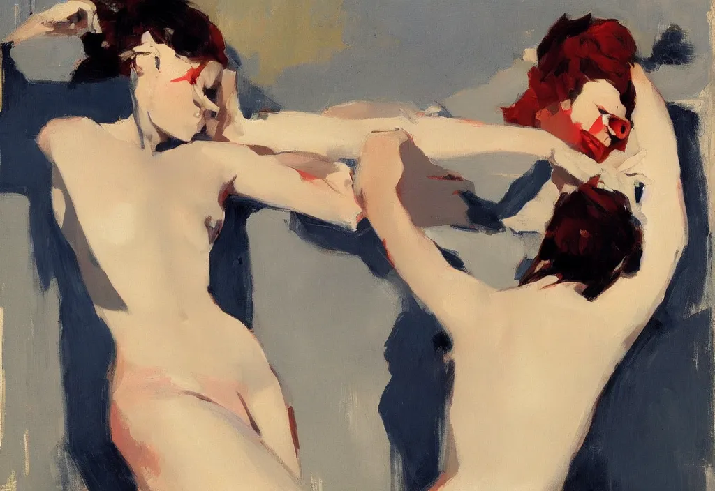 Prompt: artwork by malcolm liepke and edward hopper