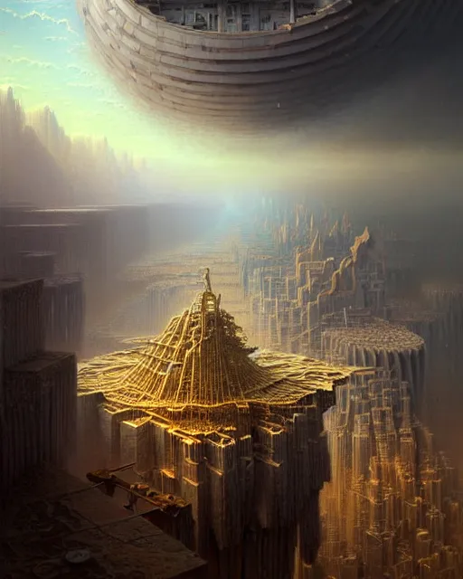 Image similar to a hyper - detailed 3 d render like a oil painting of the construction of a worldview, surrealism!!!!! surreal concept art, lifelike, photorealistic, digital painting, aesthetic, smooth, sharp focus, artstation hd, by greg rutkowski, bruce pennington, valentina remenar and asher duran,